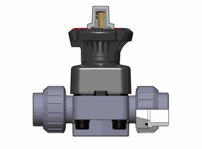 Мембранный клапан DKL ХПВХ с разборными муфтовыми окончаниями d50 (DN40)