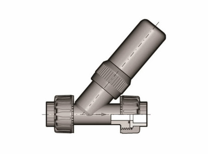 Угловой предохранительный клапан SV ПВХ с муфтовыми окончаниями, FKM, FIP d20 (DN20)