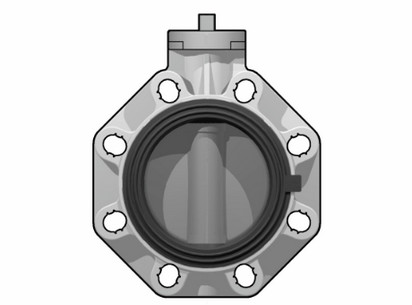 Дисковый затвор FK ХПВХ со свободным штоком d90 (DN80)